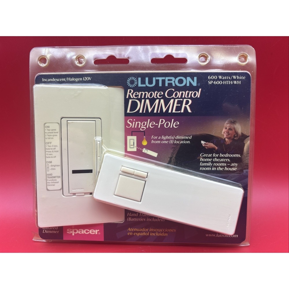 LUTRON SP-600-HTH-WH Maestro 120V 600W 1-Pole Spacer Dimmer, White